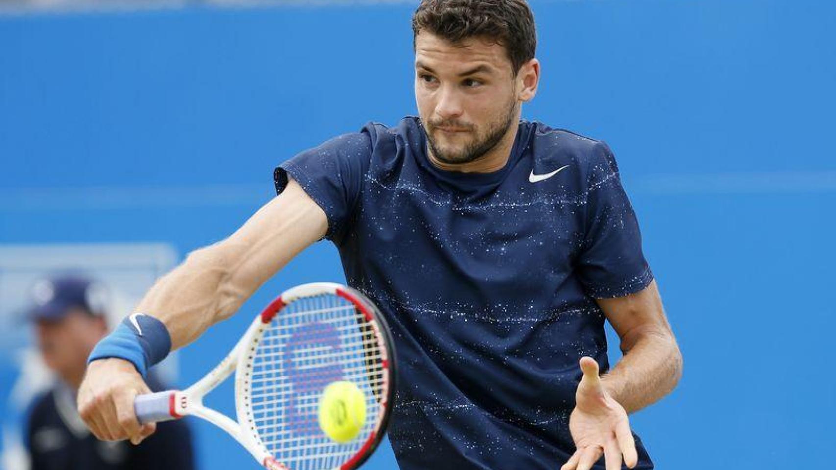 Grigor Dimitrov durante un partido de tenis