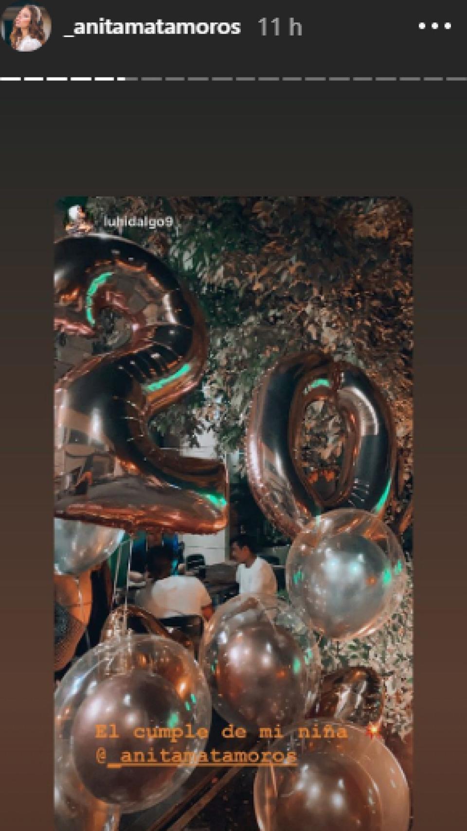 Anita Matamoros ha compartido en sus 'stories' de Instagram, algunas imágenes de su celebración.