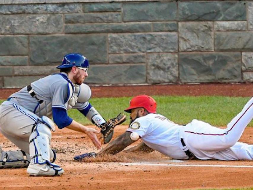 Una acción de juego de los Washington Nationals