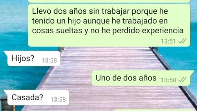 Detalle de la conversación de WhatsApp que se ha hecho viral.