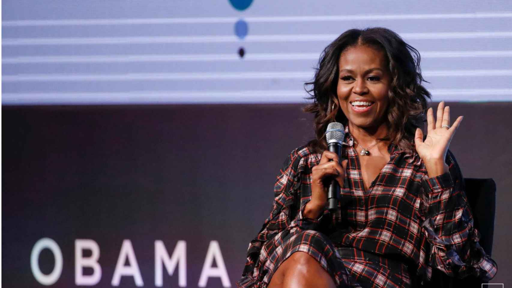 Michelle Obama en la primera cumbre de la Fundación Obama en Chicago en 2017.