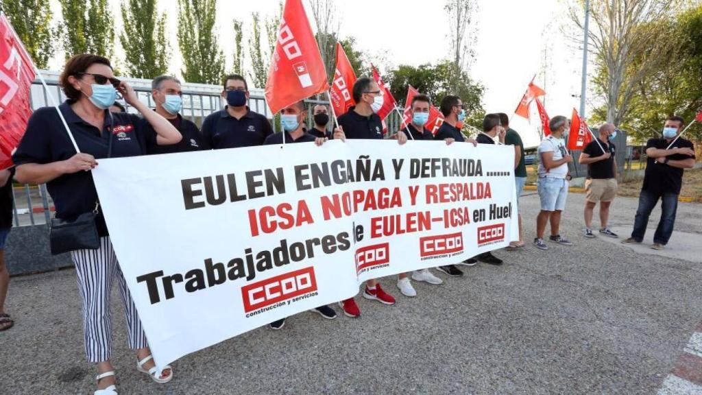 Primera de las diez jornadas de huelga de los trabajadores de Eulen en ICSA Toledo