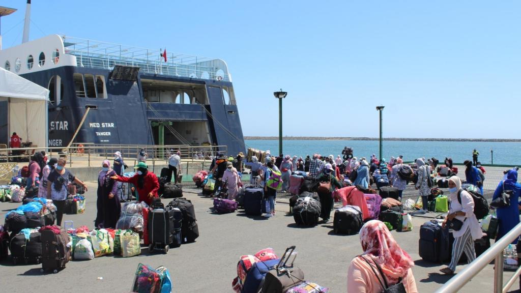 Las últimas temporeras marroquíes que marcharon de Huelva el pasado mes de julio.
