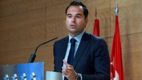 El vicepresidente de la Comunidad de Madrid, Ignacio Aguado, da una rueda de prensa tras la reunión del Consejo de Gobierno, este miércoles.