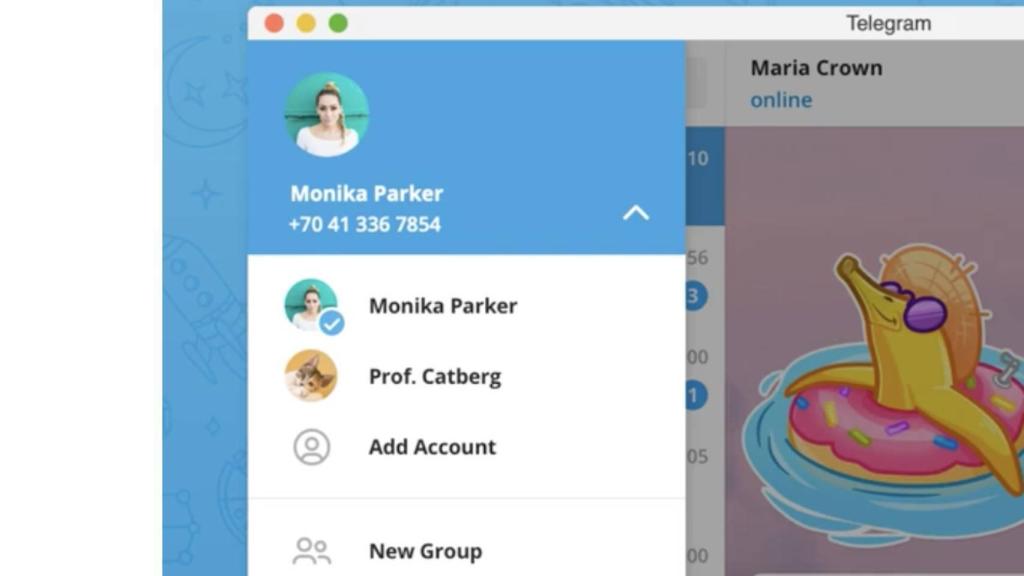 Varias cuentas en Telegram