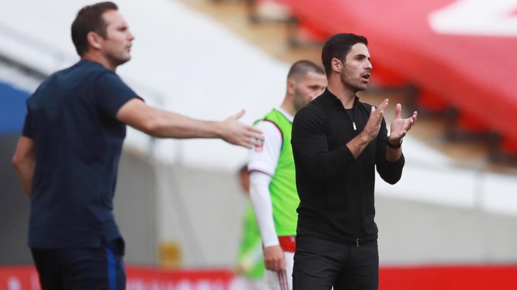 Arteta y Lampard en la final de la FA Cup