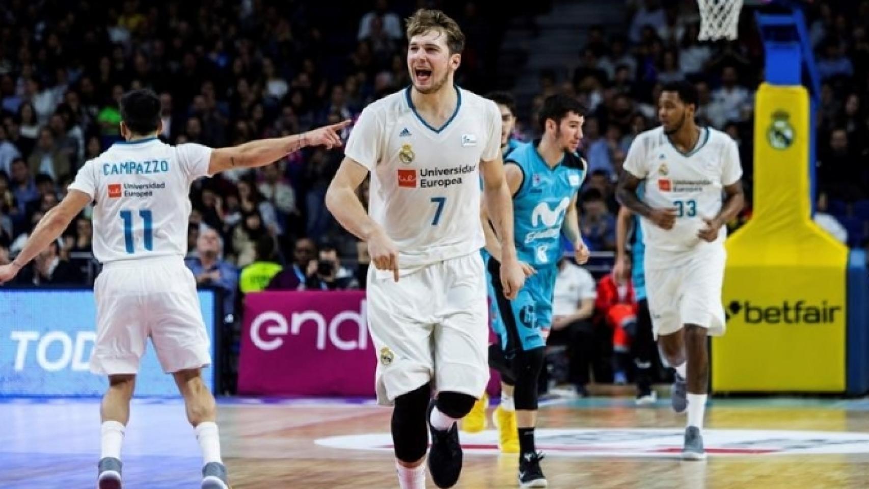 Doncic en el Real Madrid con Campazzo a su espalda