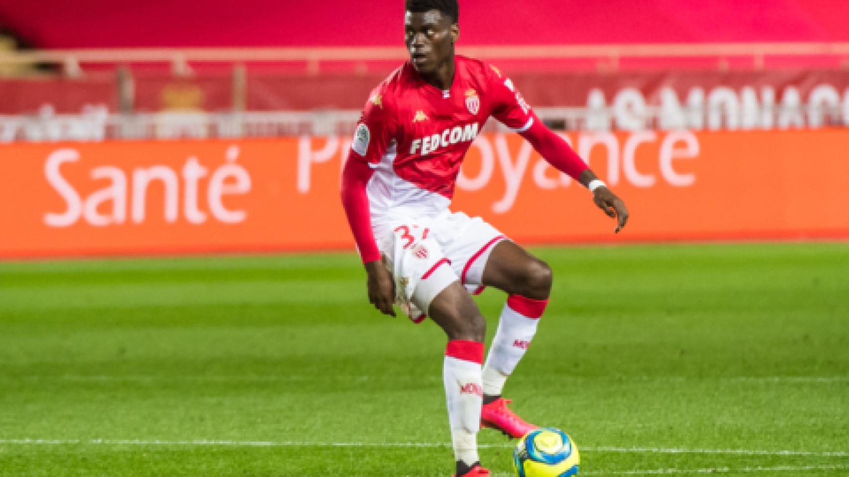 Benoît Badiashile, en un partido con el Monaco