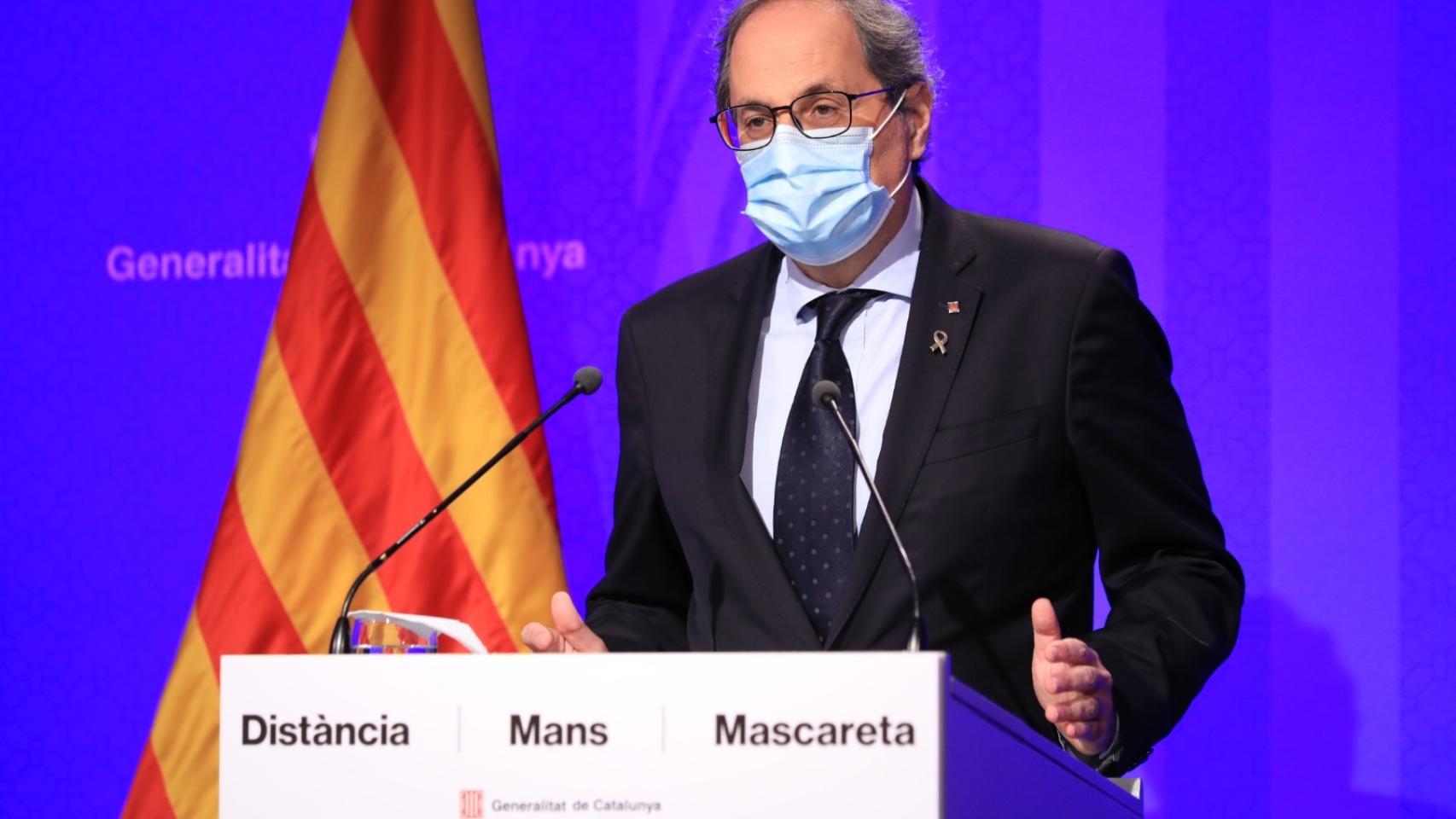 Quim Torra, durante una rueda de prensa