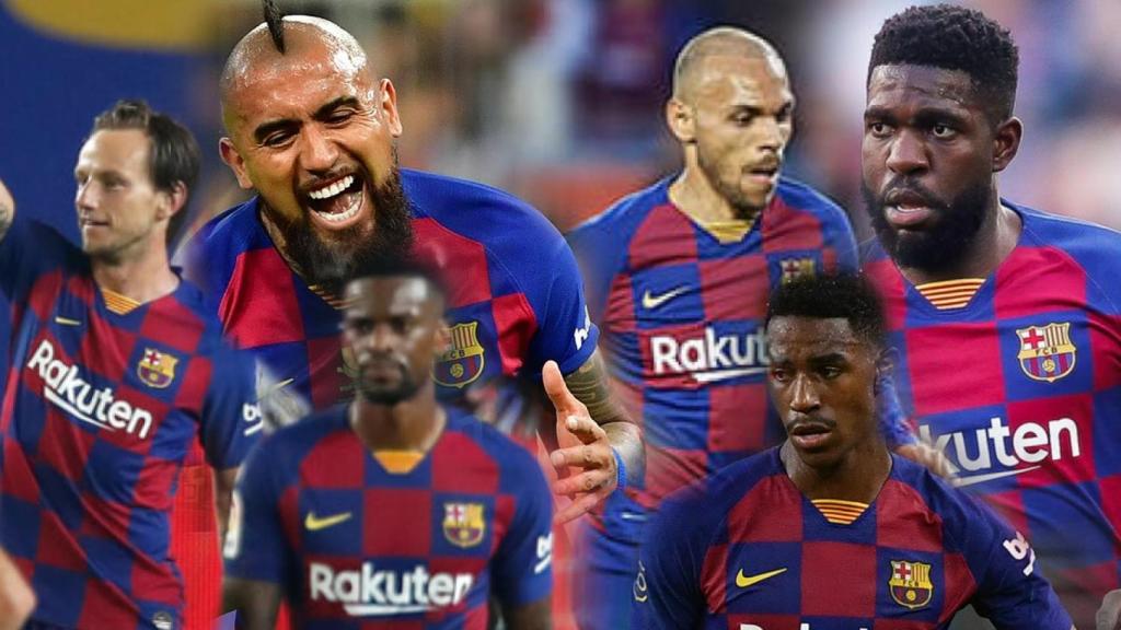 Ivan Rakitic, Arturo Vidal, Nelson Semedo, Martin Braithwaite, Junior Firpo y Samuel Umtiti