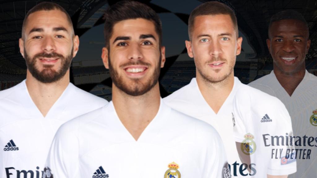 La BAH, Benzema, Asensio y Hazard, con Vinicius