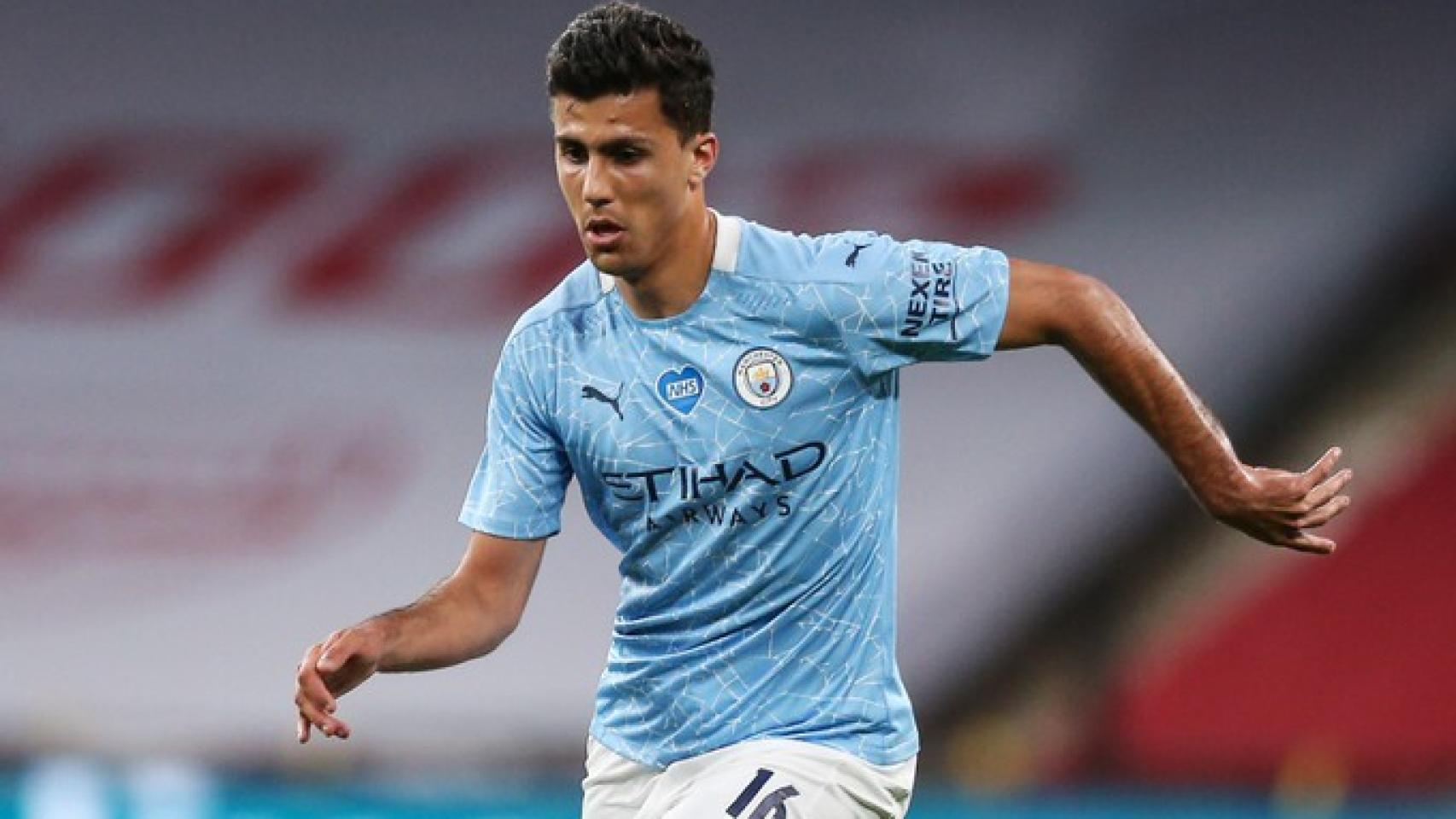 Rodri, durante un partido del Manchester City