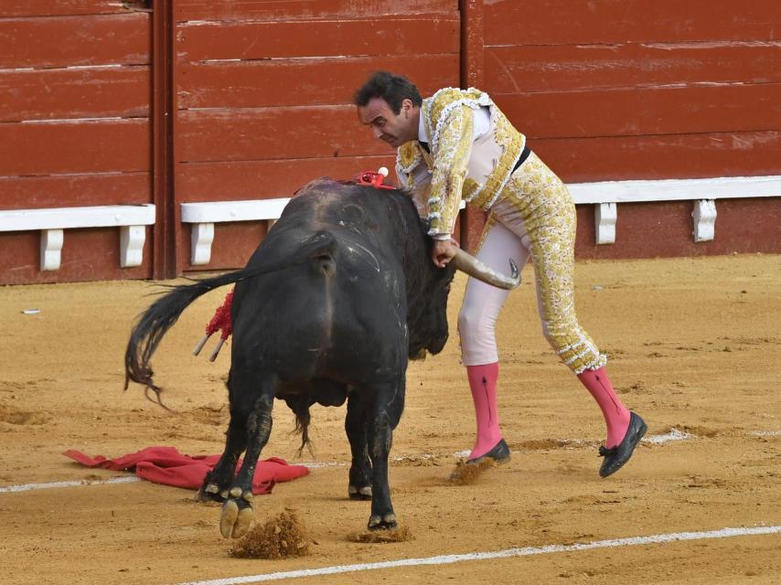 Enrique Ponce sufre una cogida en El Puerto de Santa María.