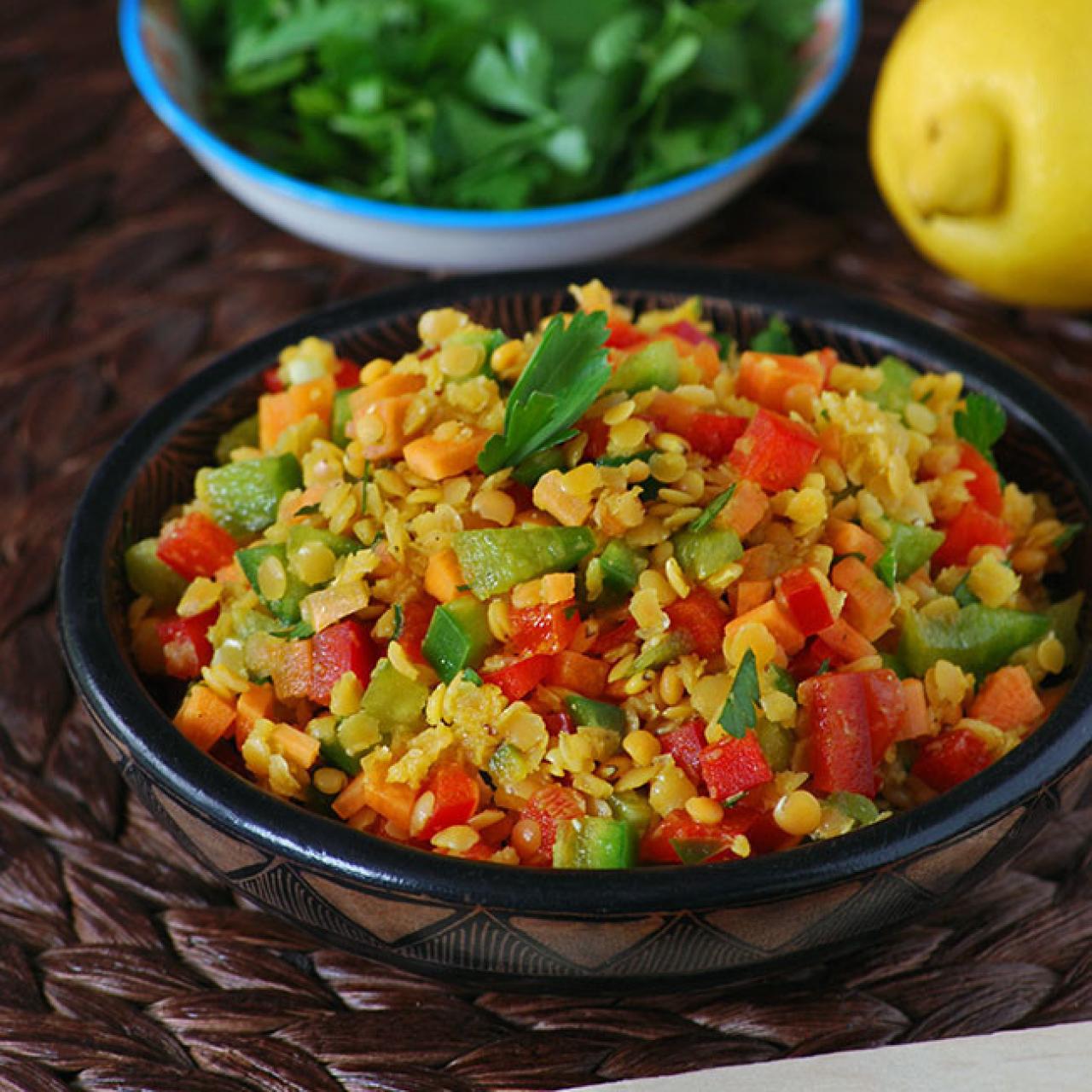 Ensalada de lentejas rojas