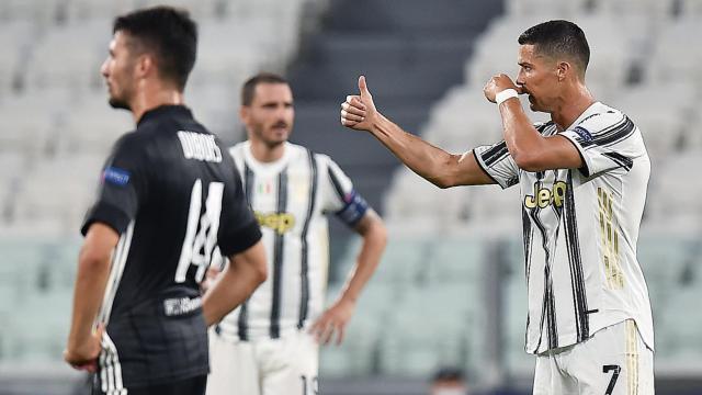 Cristiano Ronaldo durante el encuentro entre la Juventus y el Lyon