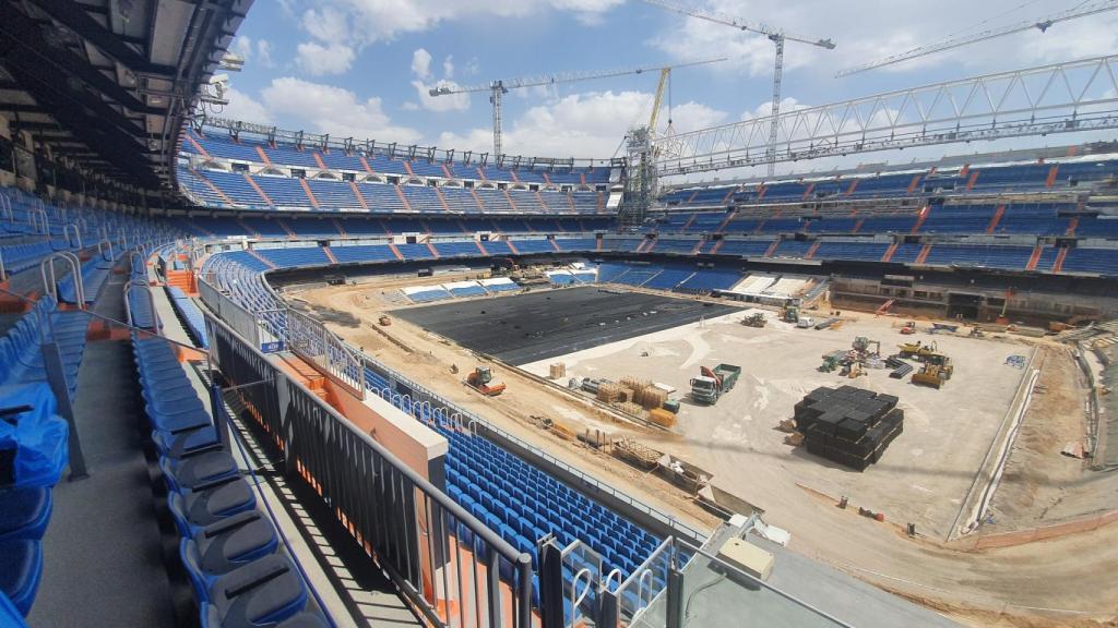 Panorámica del estado del Santiago Bernabéu por dentro