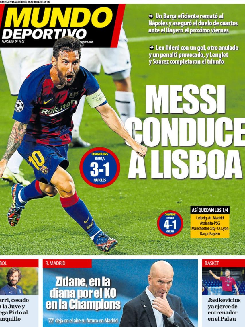 La portada del diario Mundo Deportivo (09/08/2020)