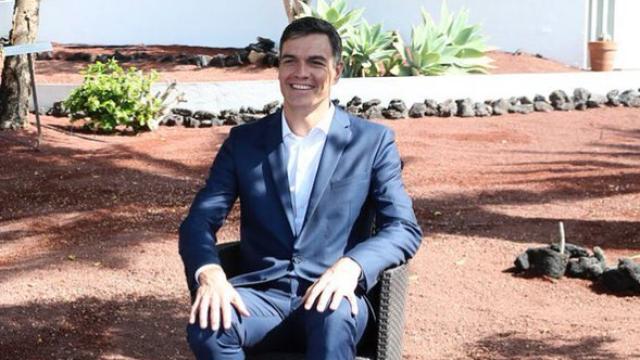 La imagen de Sánchez en Lanzarote tomada en 2018.