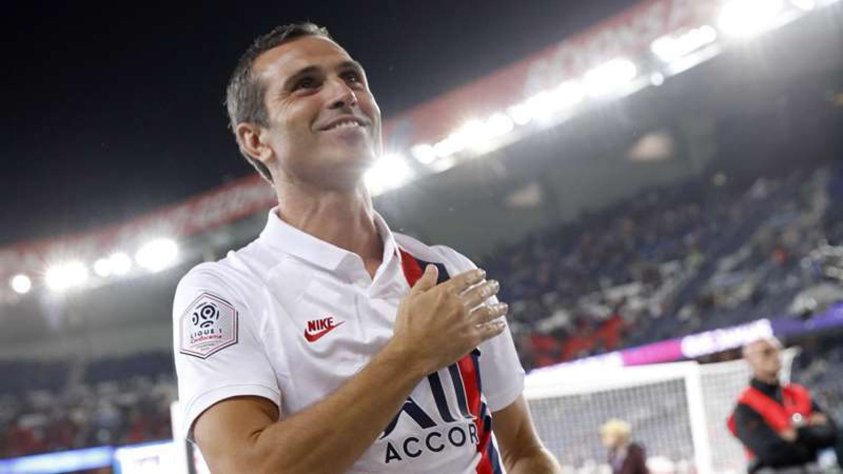 Pauleta, en su despedida del PSG. Foto: psg.fr