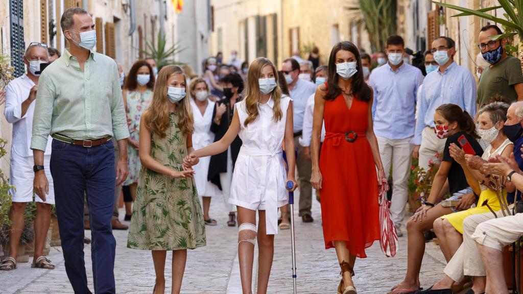 La Familia Real, este lunes, en su primer acto público en Palma de Mallorca.