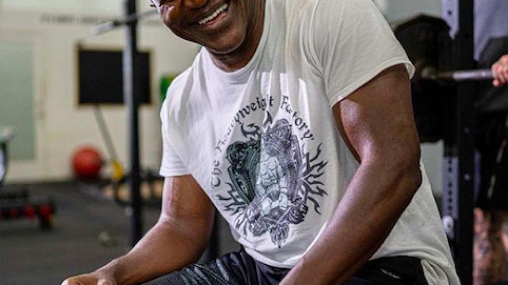 Holyfield durante una sesión de gimnasio