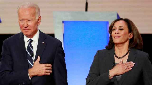 Joe Biden y Kamala Harris durante un acto de la campaña electoral.