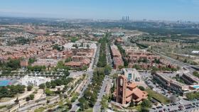 imagen aérea de Pozuelo de Alarcón (Madrid).