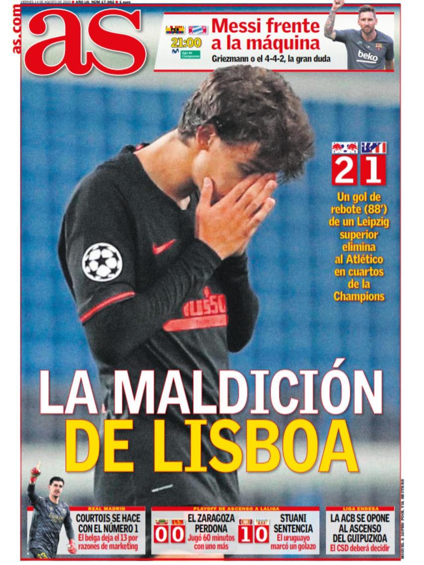 La portada del diario AS (14/08/2020)