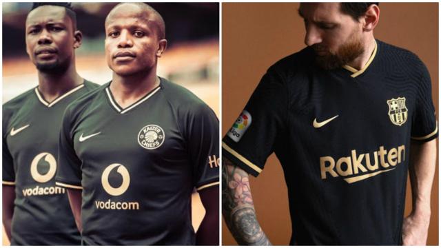 Las camisetas casi idénticas de Kaizer Chiefs y Barcelona