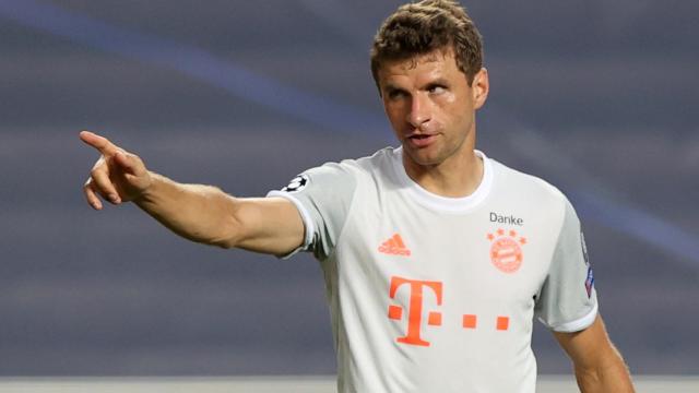 Thomas Muller celebra uno de los goles ante el Barça