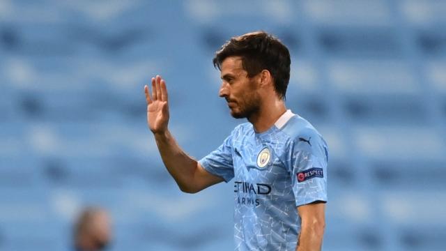 David Silva durante un partido del Manchester City