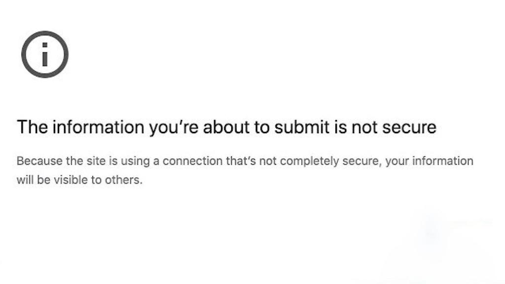 Advertencia de Google Chrome.