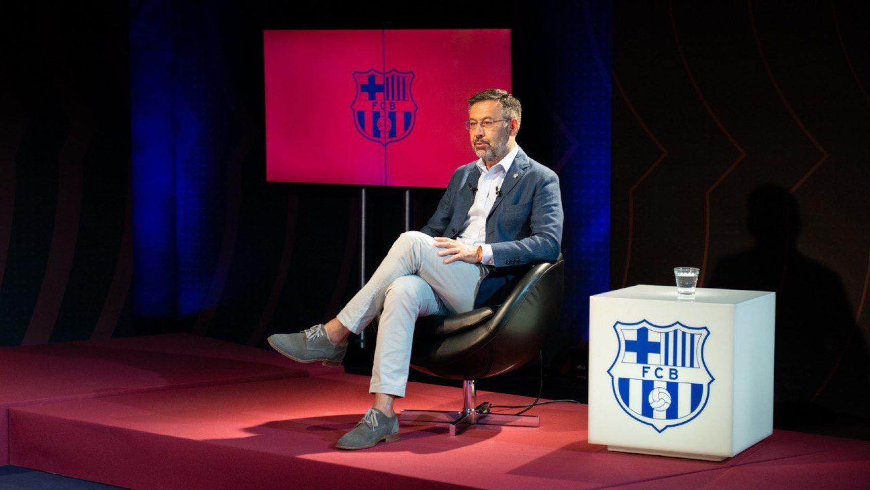 Josep María Bartomeu, durante la entrevista en BarçaTV