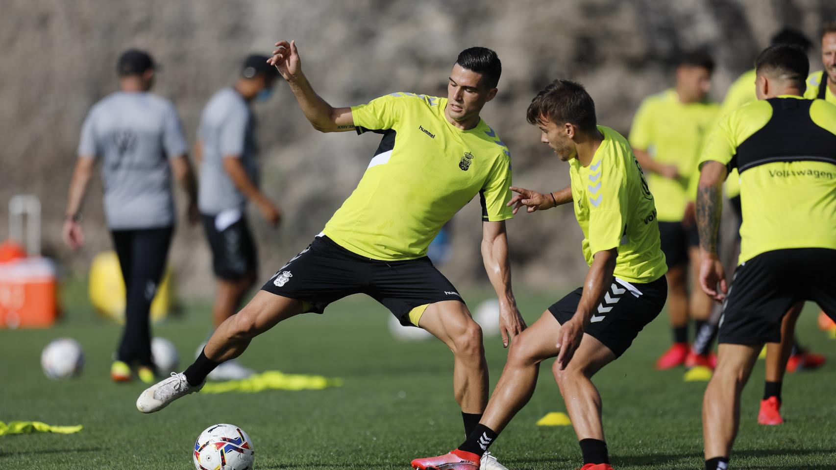 Los jugadores de la UD Las Palmas en un entrenamiento