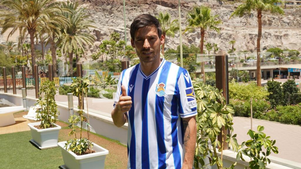 David Silva, con la camiseta de la Real Sociedad