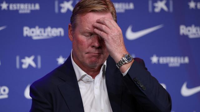 Koeman en su presentación con el Barcelona