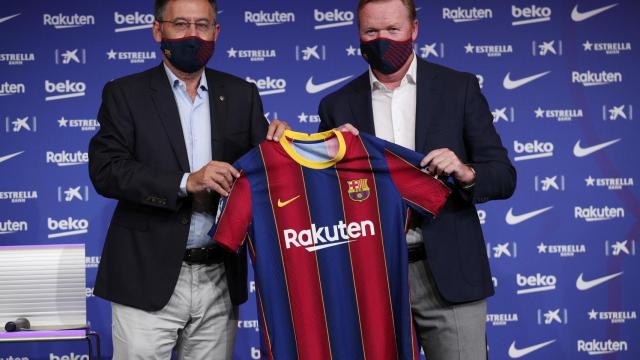 Bartomeu y Koeman en su presentación con el Barcelona