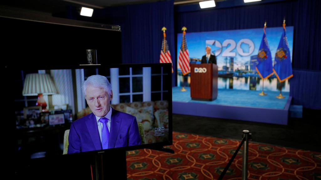 El expresidente Bill Clinton en su intervención en la Convención Nacional Demócrata.