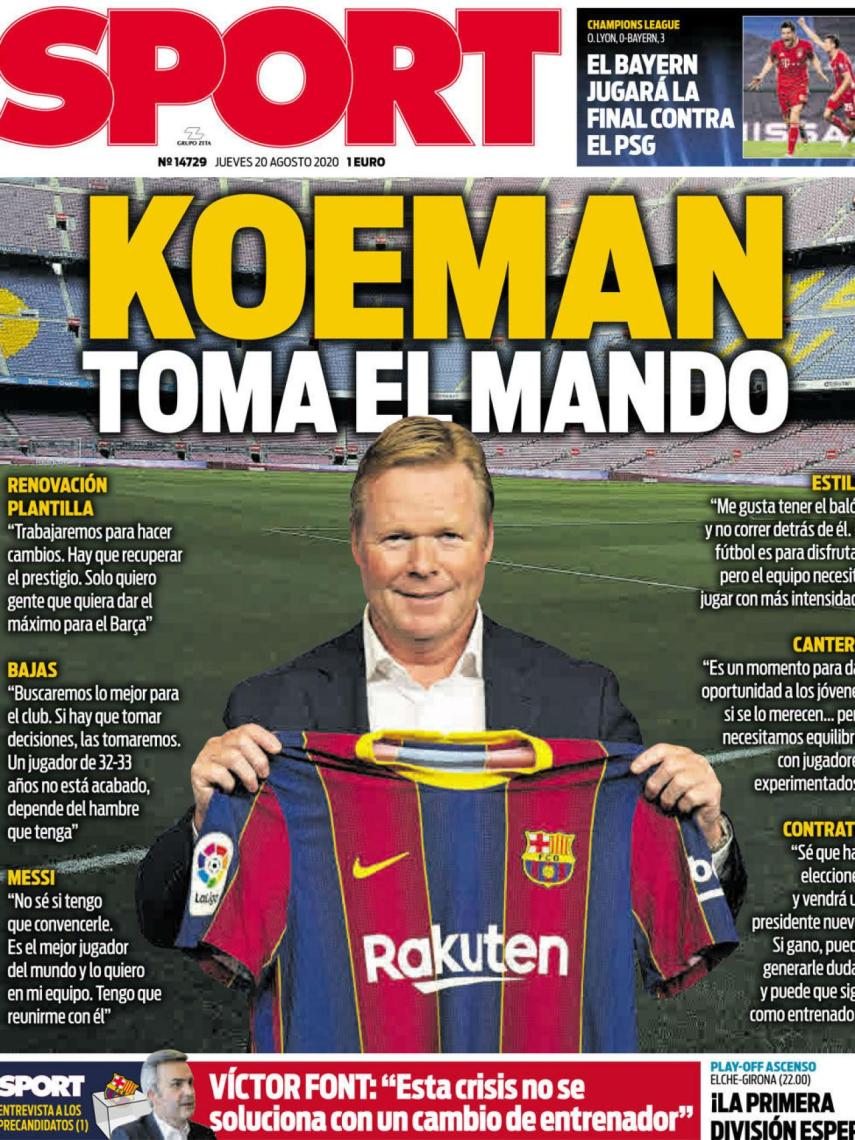 Portada SPORT 20-08-2020