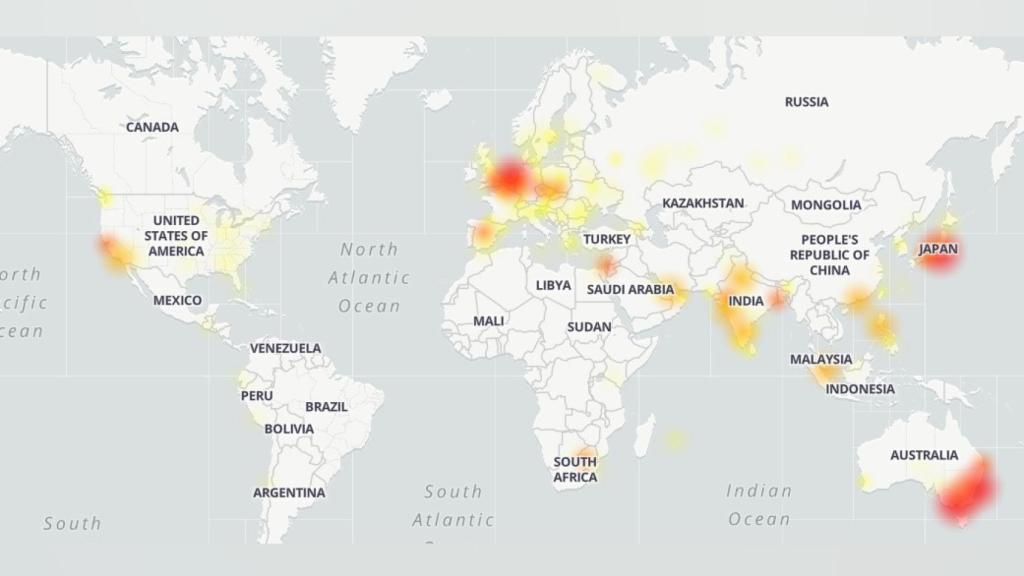 Mapa de incidencias de Gmail.