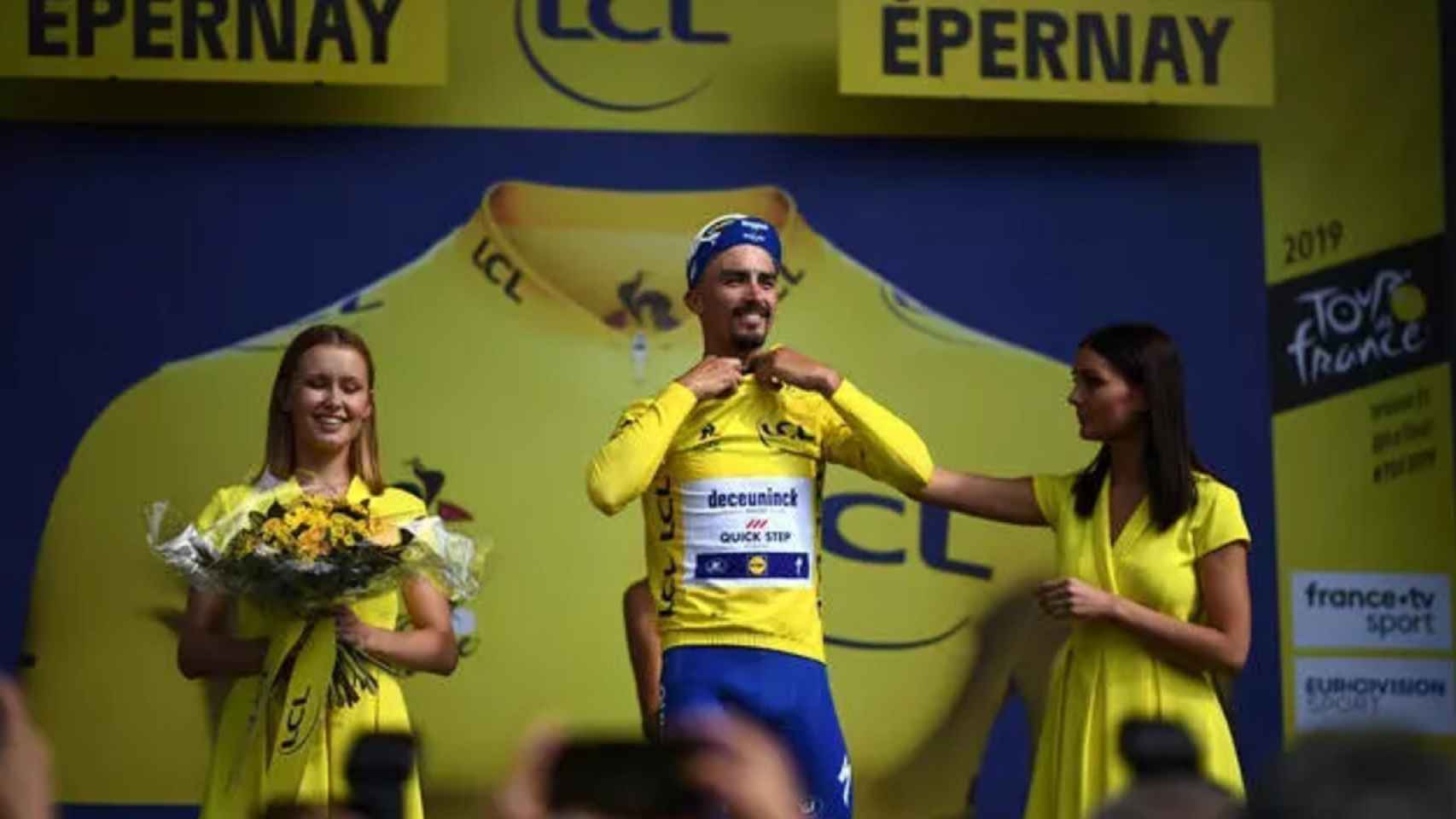 Julian Alaphilippe, con el maillot amarillo en la pasada edición del Tour de Francia