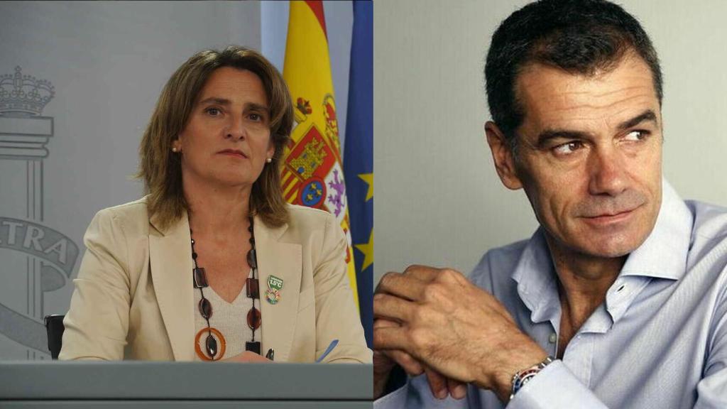 La ministra Teresa Ribera y Toni Cantó en un fotomontaje.