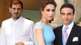 Iker Casillas, en un fotomontaje de JALEOS junto a Paloma Cuevas y Enrique Ponce.