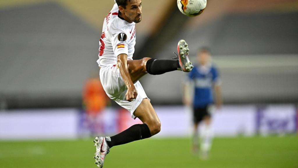 Jesús Navas durante el partido del Sevilla