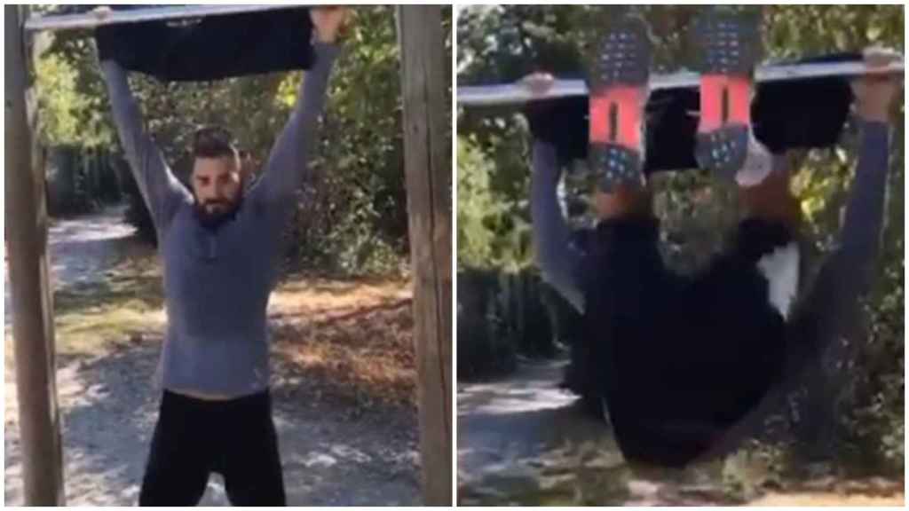 Benzema se machaca en un parque