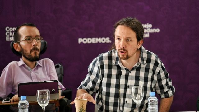 Pablo Iglesias y Pablo Echenique en un Consejo Ciudadano de Podemos.