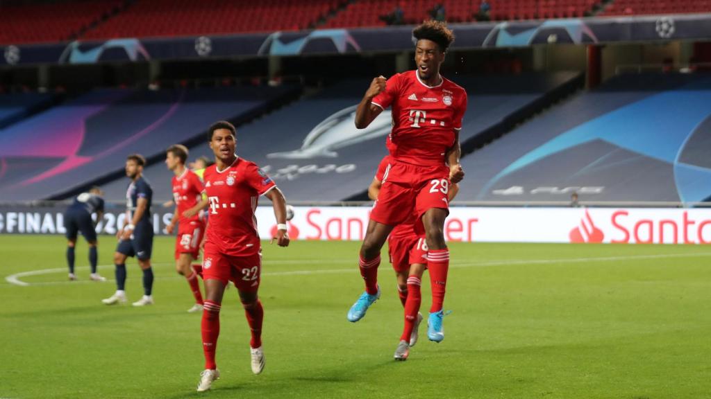 Coman celebra su gol en la final de la Champions League