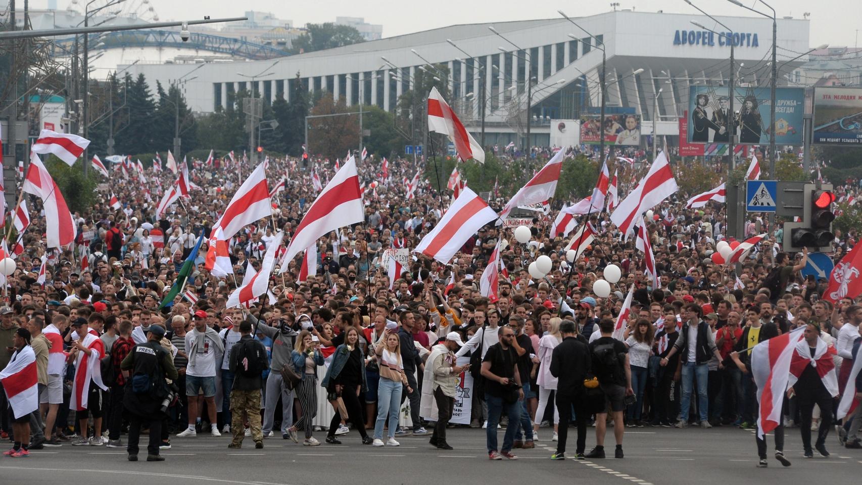 Imagen de la marcha celebrada en Minsk.