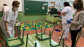 Imágenes de un colegio durante la pandemia.