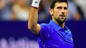 Novak Djokovic celebra una victoria en el Us Open